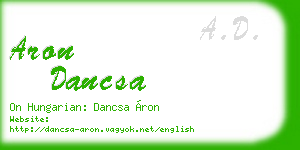 aron dancsa business card