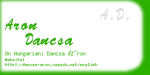 aron dancsa business card